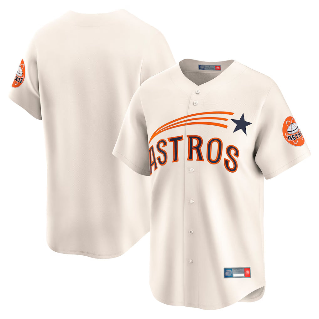 Tlead H.Astros Cream Throwback Cooperstown Collection Limited Blank Player Stitched Jerseys