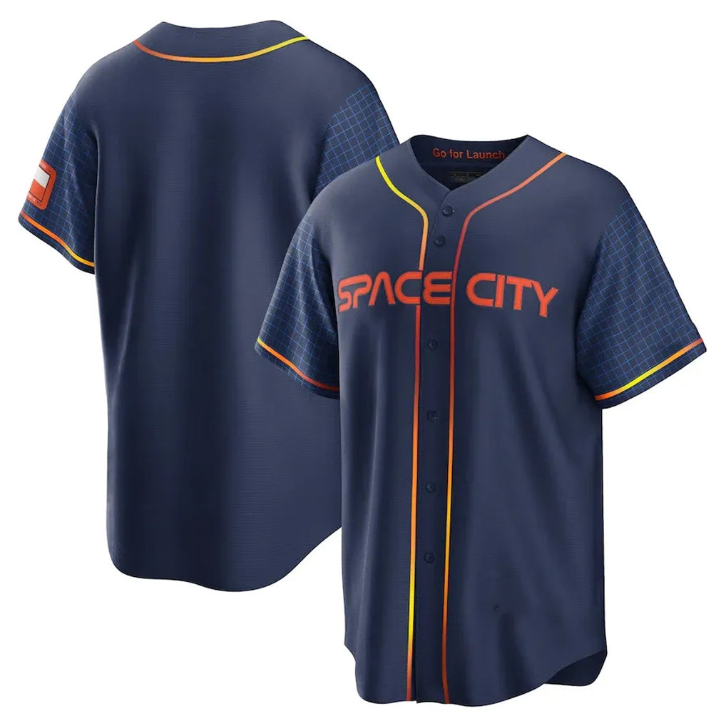Tlead H.Astros Navy City Connect Home Game Blank Player Stitched Jerseys