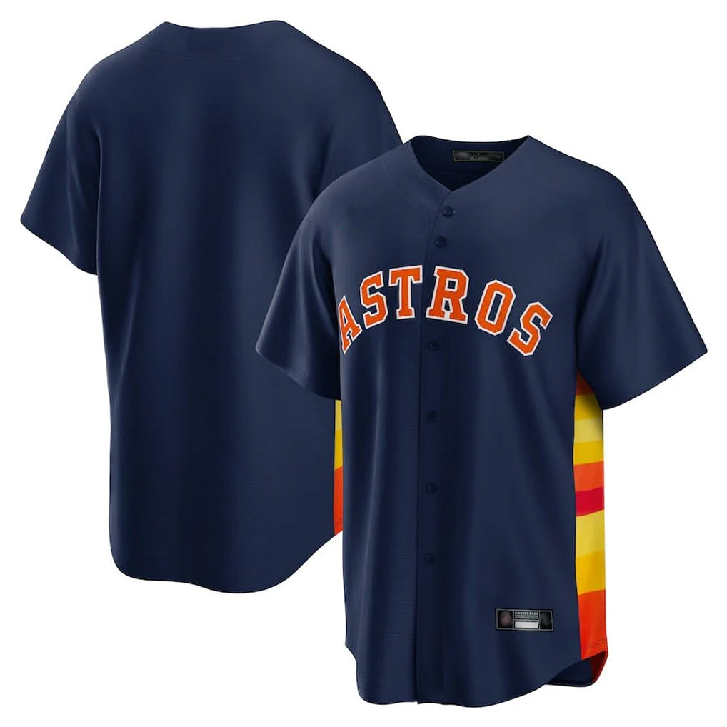 Tlead H.Astros Navy Home Game Blank Player Stitched Jerseys