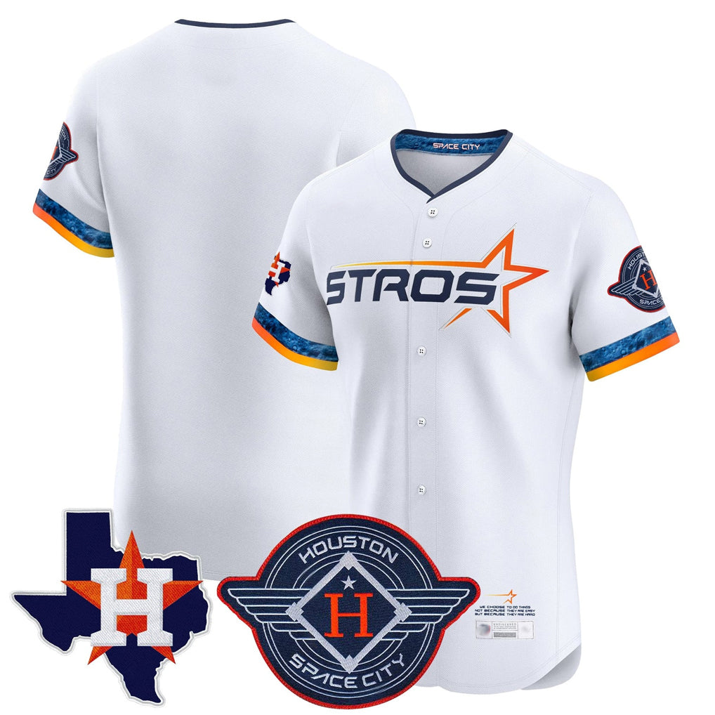 Tlead H.Astros White City Connect Texas Patch Vapor Premier Blank Player Limited Elite Home Stitched Jerseys