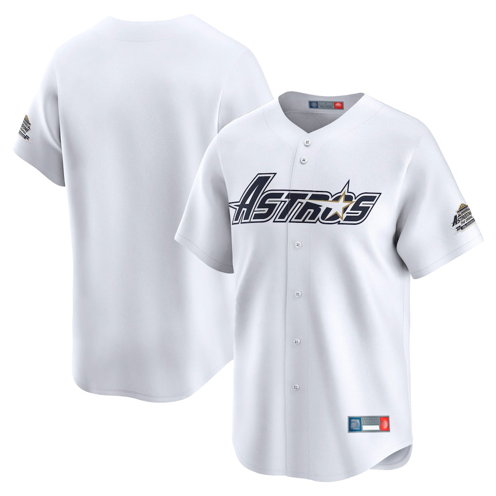 Tlead H.Astros White Throwback Cooperstown Collection Limited Blank Player Stitched Jerseys