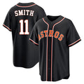 Tlead H.Astros #11 Cam Smith Player Black Fashion Out Home Game Stitched Jerseys