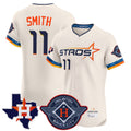 Tlead H.Astros #11 Cam Smith Player Cream City Connect Texas Patch Vapor Premier Limited Elite Home Stitched Jerseys