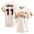 Tlead H.Astros #11 Cam Smith Player Cream Throwback Cooperstown Collection Limited Stitched Jerseys