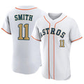 Tlead H.Astros #11 Cam Smith Player Gold Collection Limited Elite Home Stitched Jerseys