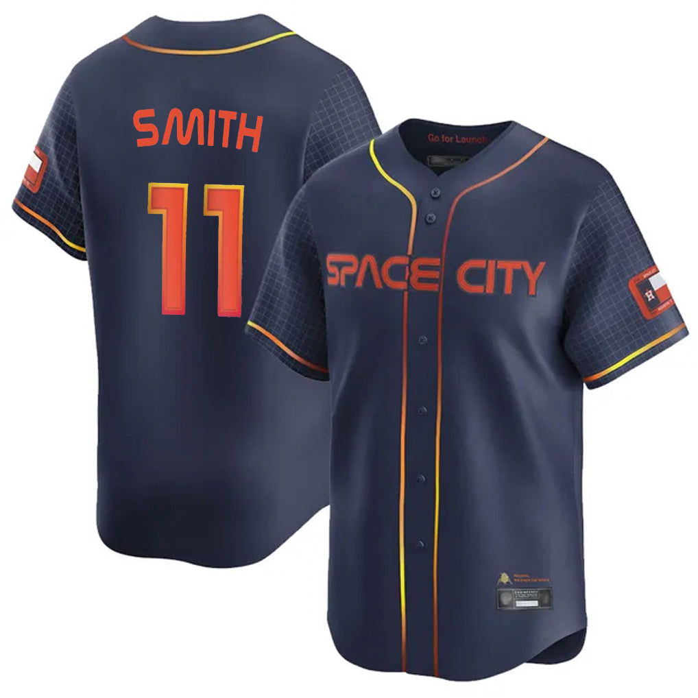 Tlead H.Astros #11 Cam Smith Player Navy City Connect Home Limited Stitched Jerseys