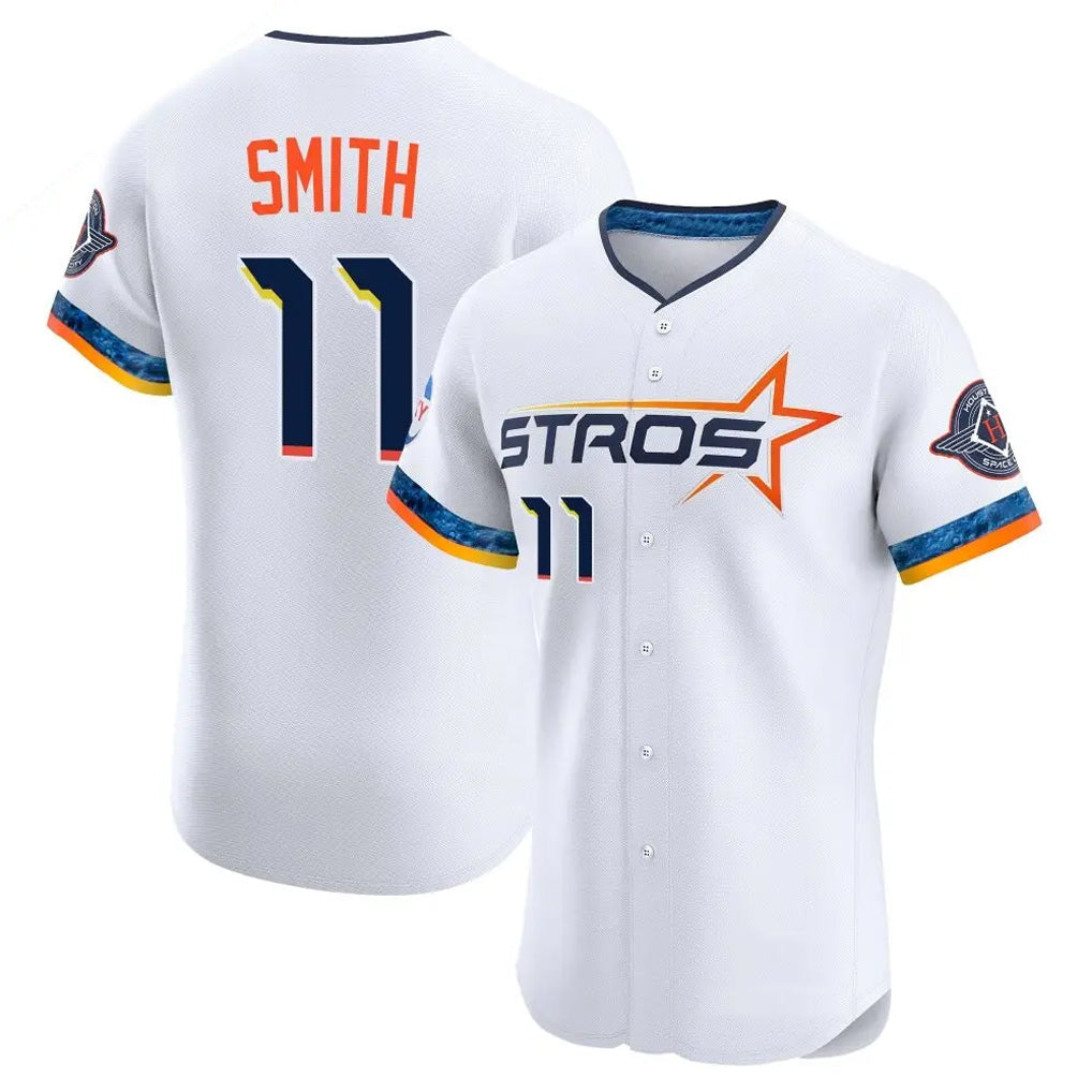 Tlead H.Astros #11 Cam Smith Player White City Connect Limited Elite Home Stitched Jerseys