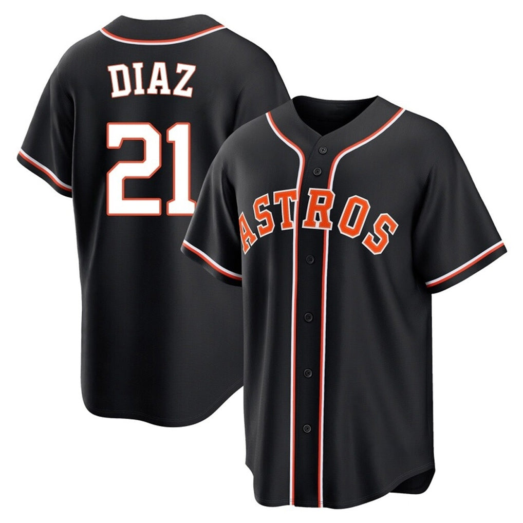 Tlead H.Astros #21 Yainer Diaz Player Black Fashion Out Home Game Stitched Jerseys
