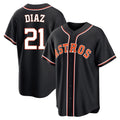Tlead H.Astros #21 Yainer Diaz Player Black Fashion Out Home Game Stitched Jerseys