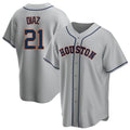 Tlead H.Astros #21 Yainer Diaz Player Gray Home Game Stitched Jerseys