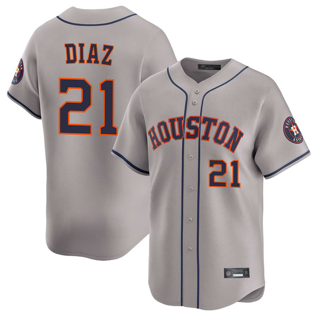 Tlead H.Astros #21 Yainer Diaz Player Gray Home Limited Stitched Jerseys