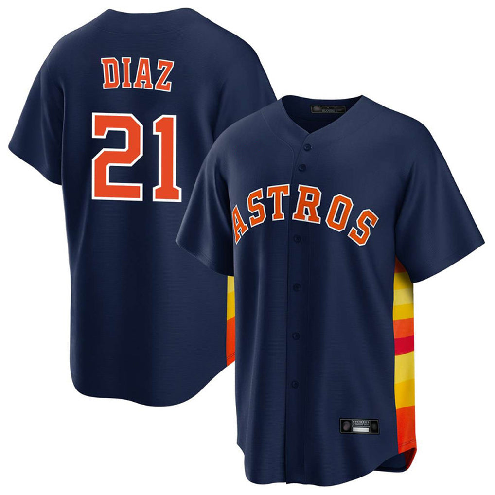 Tlead H.Astros #21 Yainer Diaz Player Navy Home Game Stitched Jerseys