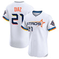Tlead H.Astros #21 Yainer Diaz Player White City Connect Limited Elite Home Stitched Jerseys
