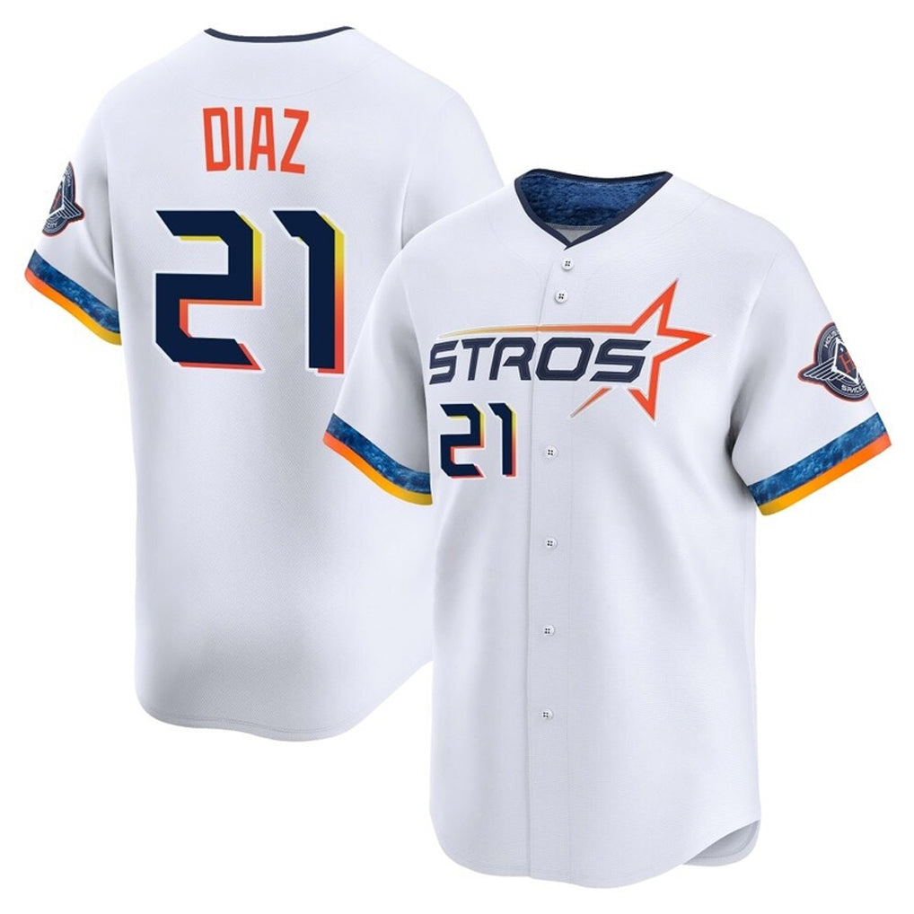 Tlead H.Astros #21 Yainer Diaz Player White City Connect Limited Home Stitched Jerseys
