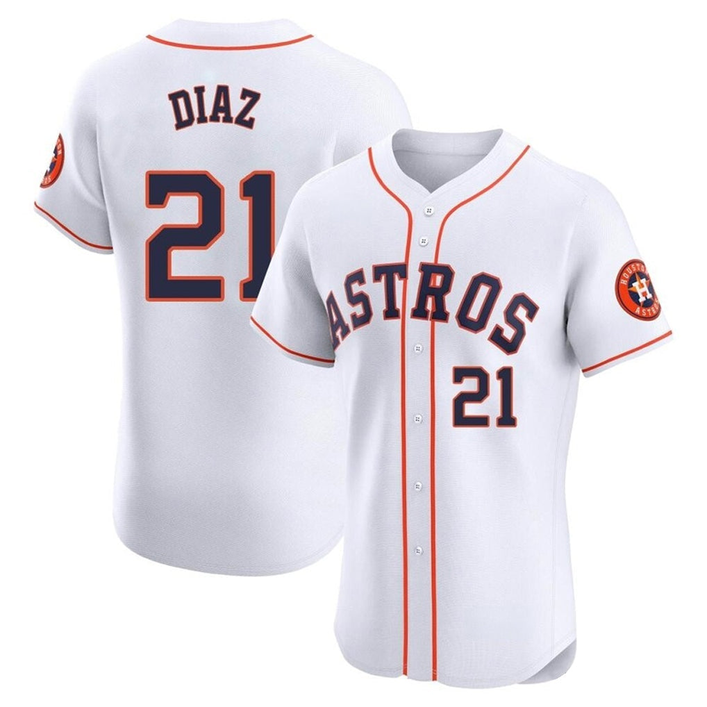 Tlead H.Astros #21 Yainer Diaz Player White Limited Elite Home Stitched Jerseys