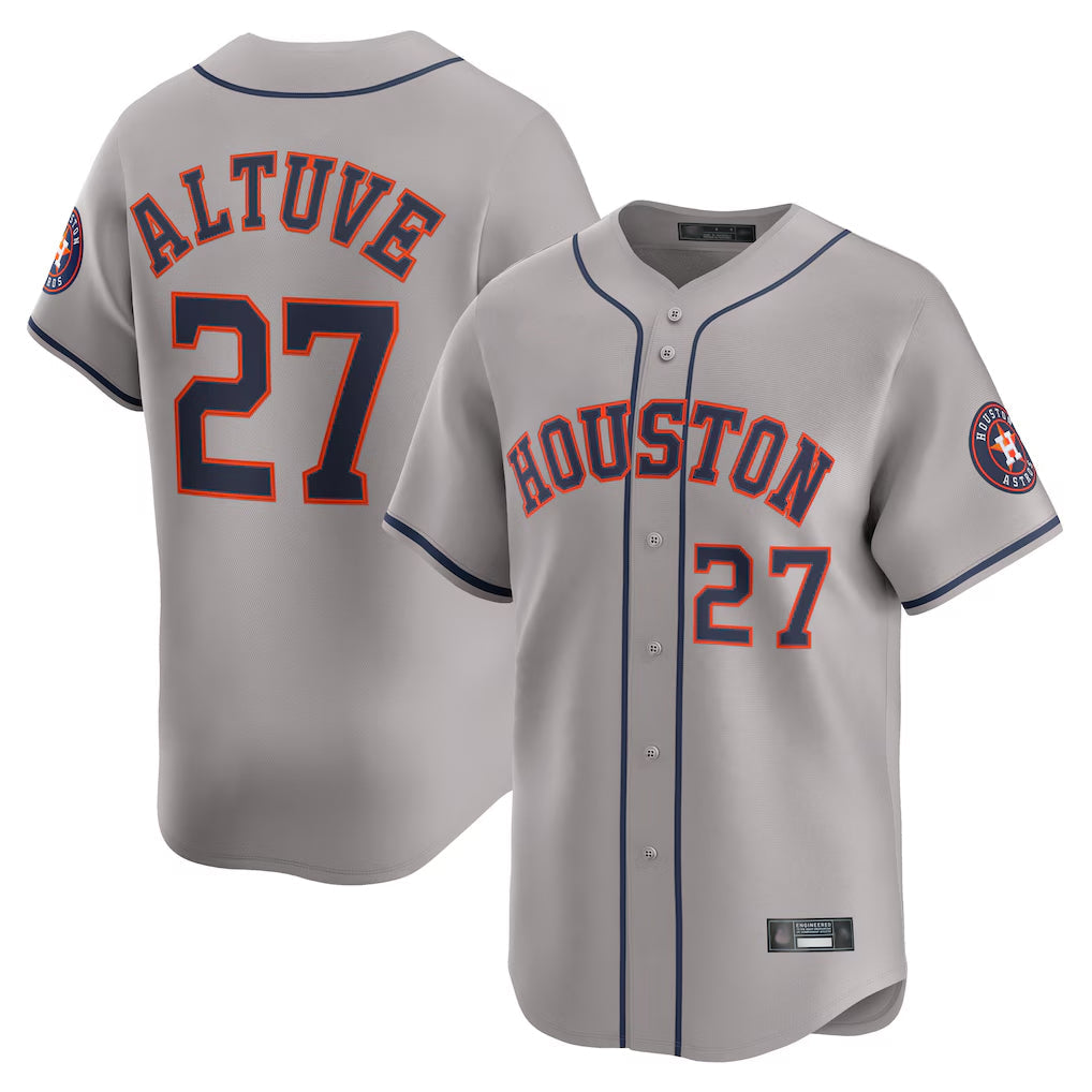 Tlead H.Astros #27 Jose Altuve Player Gray Home Limited Stitched Jerseys