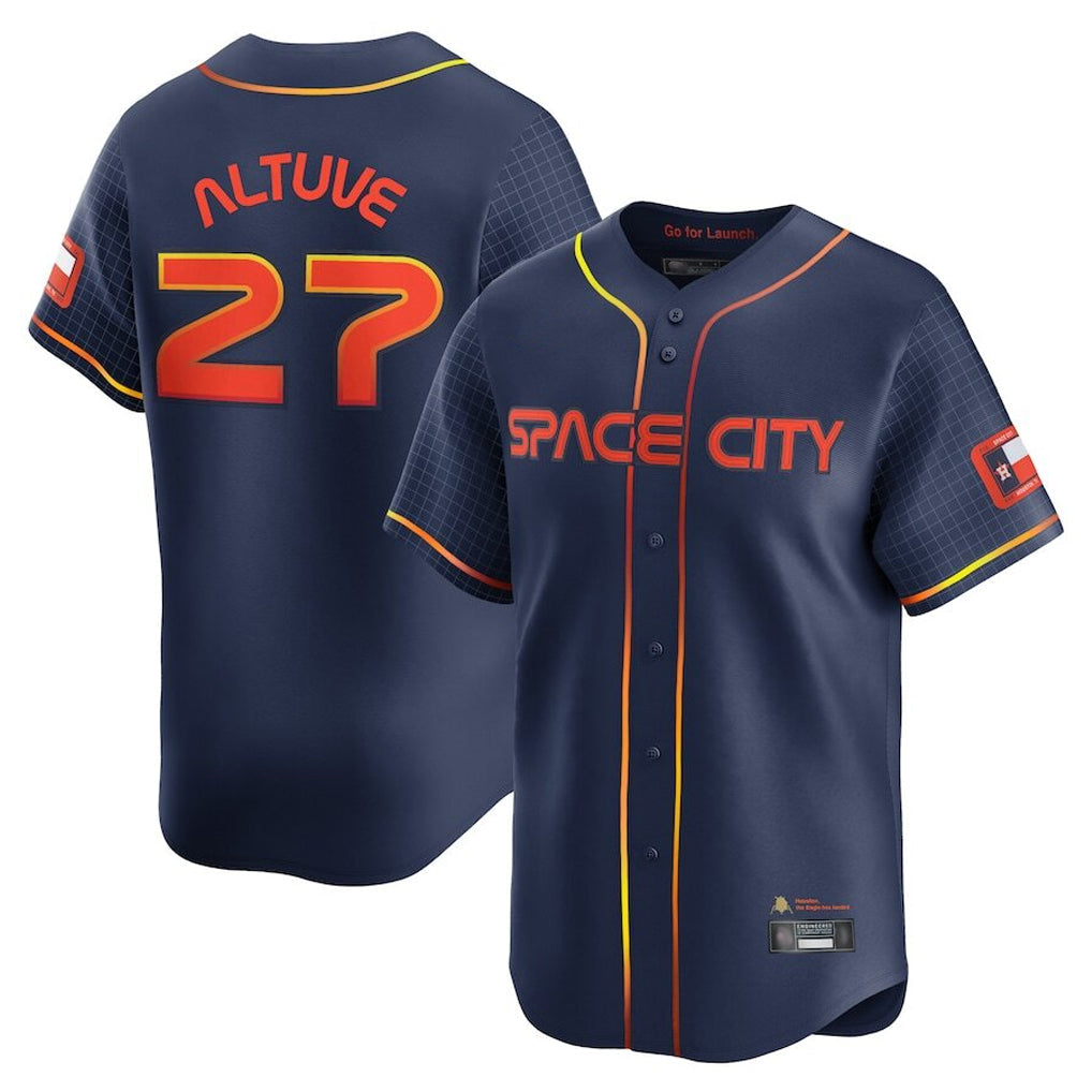 Tlead H.Astros #27 Jose Altuve Player Navy City Connect Limited Home Stitched Jerseys