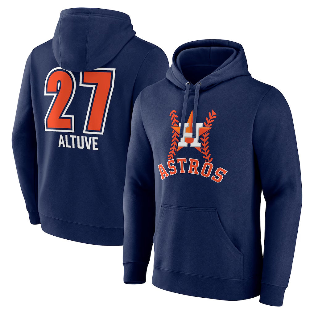 Tlead H.Astros #27 Jose Altuve Player Navy Pullover Hoodie Stitched Jerseys