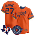 Tlead H.Astros #27 Jose Altuve Player Orange City Connect Texas Patch Vapor Premier Limited Home Stitched Jerseys