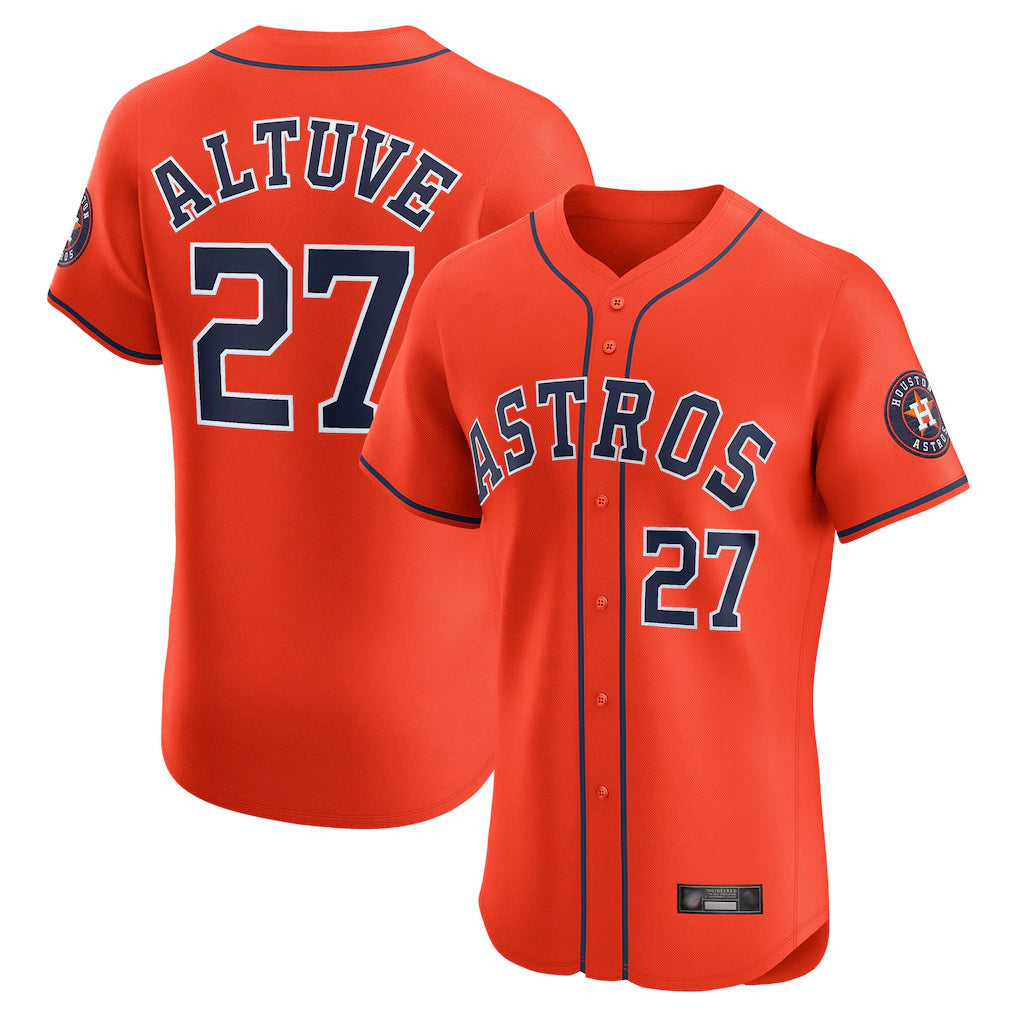 Tlead H.Astros #27 Jose Altuve Player Orange Home Limited Elite Stitched Jerseys