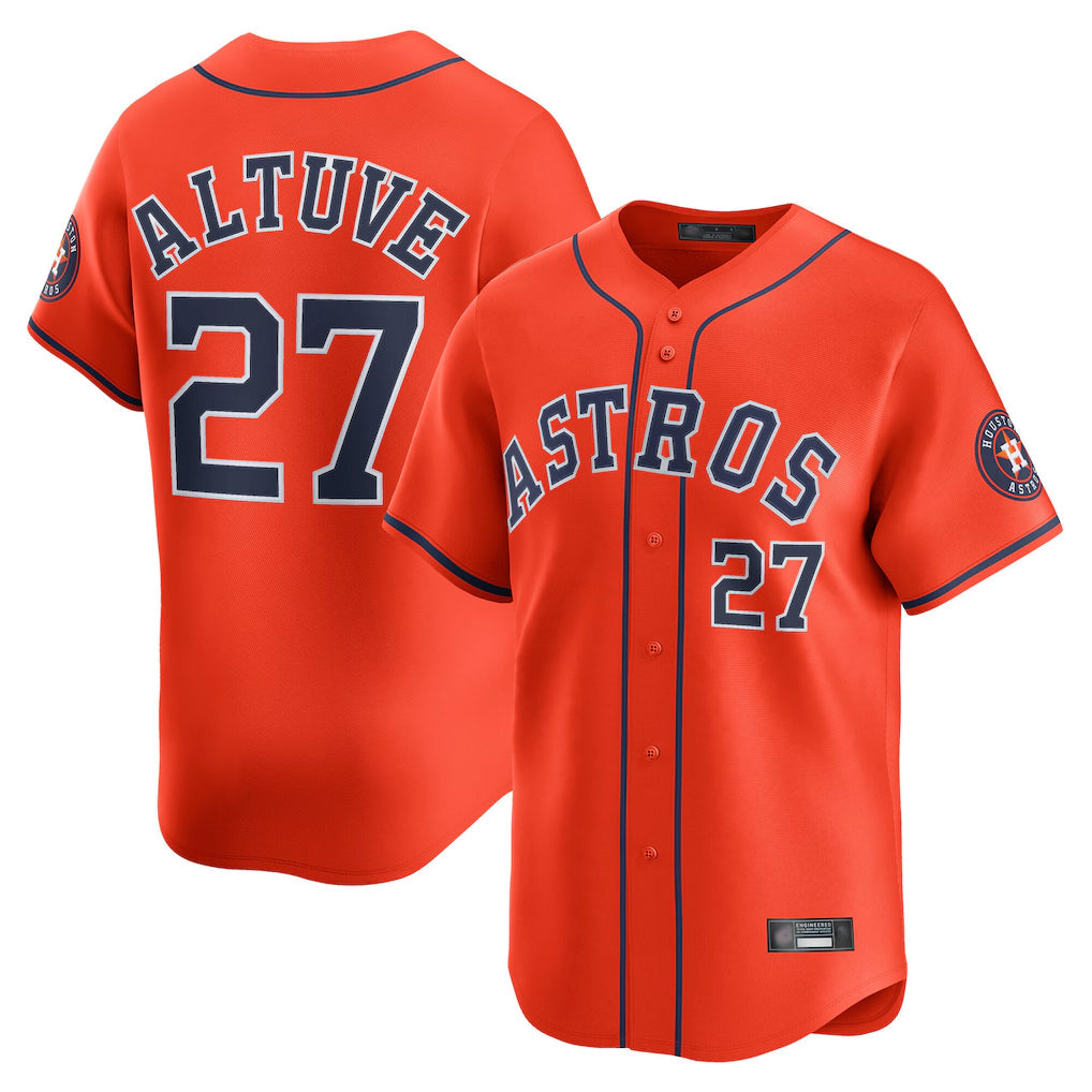 Tlead H.Astros #27 Jose Altuve Player Orange Home Limited Stitched Jerseys
