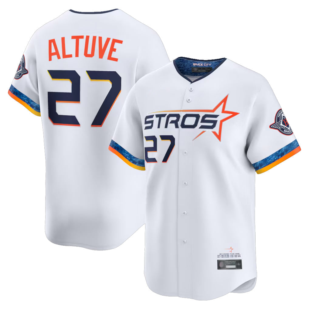 Tlead H.Astros #27 Jose Altuve Player White City Connect Limited Home Stitched Jerseys