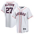 Tlead H.Astros #27 Jose Altuve Player White Home Game Stitched Jerseys