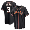 Tlead H.Astros #3 Jeremy Pe?a Player Black Fashion Out Home Game Stitched Jerseys