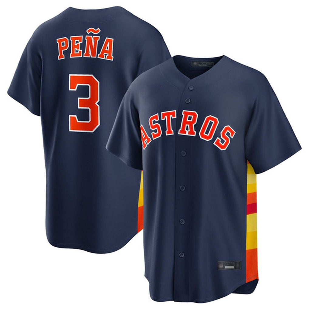 Tlead H.Astros #3 Jeremy Pe?a Player Navy Home Game Stitched Jerseys