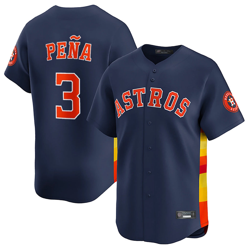 Tlead H.Astros #3 Jeremy Pe?a Player Navy Home Limited Stitched Jerseys