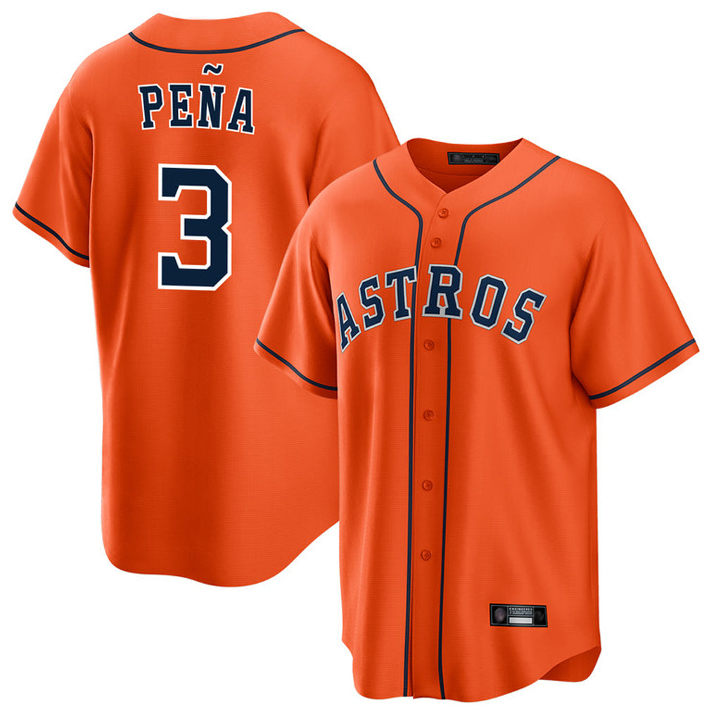 Tlead H.Astros #3 Jeremy Pe?a Player Orange Home Game Stitched Jerseys