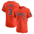 Tlead H.Astros #3 Jeremy Pe?a Player Orange Home Limited Elite Stitched Jerseys