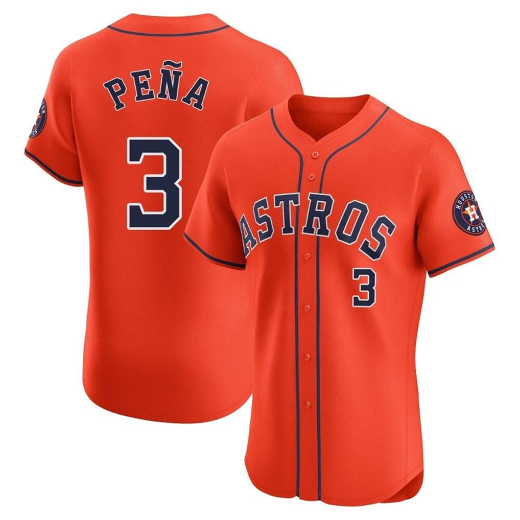 Tlead H.Astros #3 Jeremy Pe?a Player Orange Home Limited Elite Stitched Jerseys