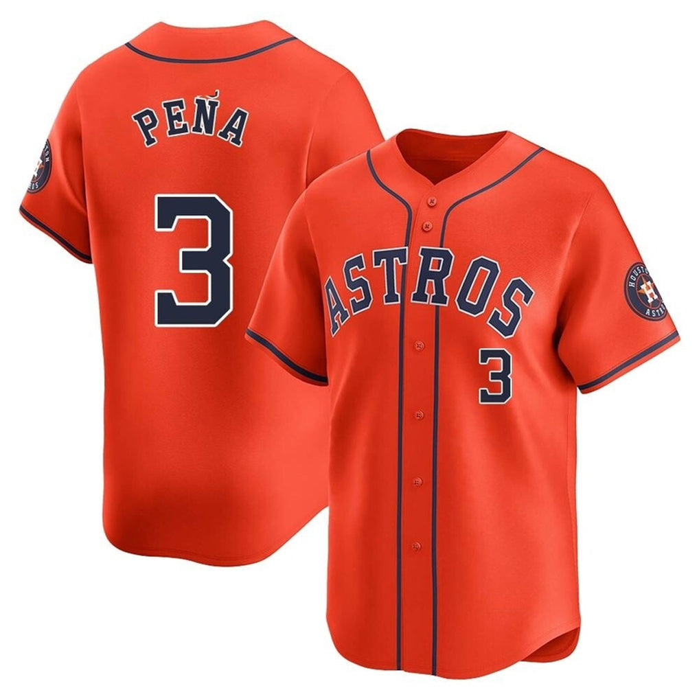 Tlead H.Astros #3 Jeremy Pe?a Player Orange Home Limited Stitched Jerseys