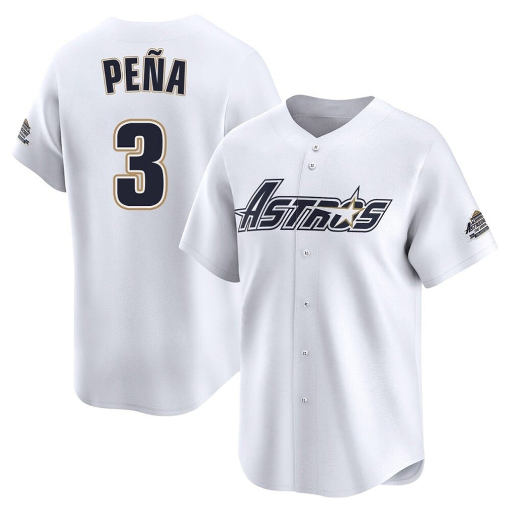 Tlead H.Astros #3 Jeremy Pe?a Player White Throwback Cooperstown Collection Limited Stitched Jerseys
