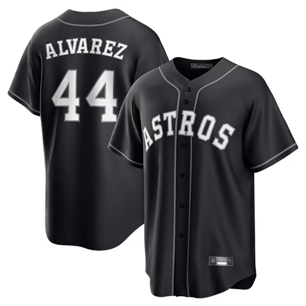 Tlead H.Astros #44 Yordan Alvarez Player Black Home Game Stitched Jerseys