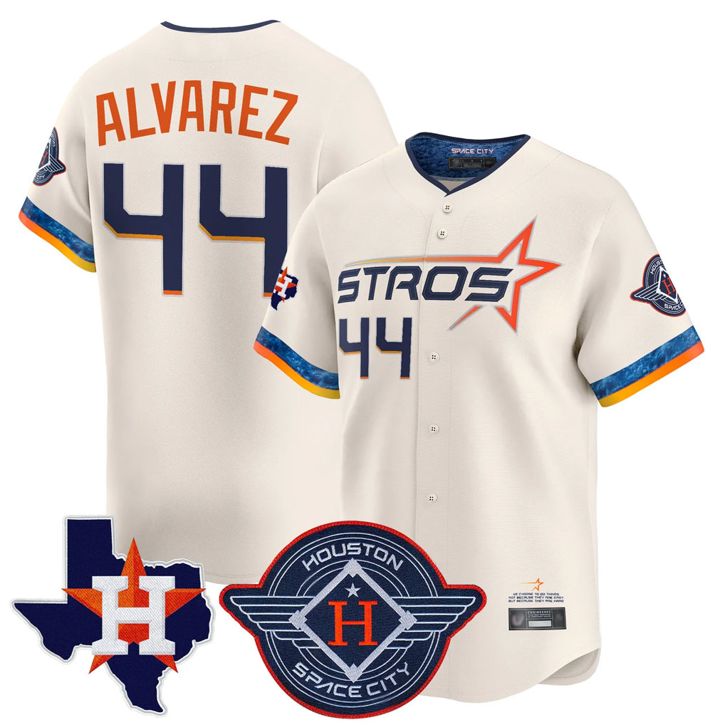 Tlead H.Astros #44 Yordan Alvarez Player Cream City Connect Texas Patch Vapor Premier Limited Home Stitched Jerseys
