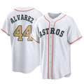Tlead H.Astros #44 Yordan Alvarez Player Gold Collection Game Home Stitched Jerseys