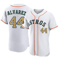 Tlead H.Astros #44 Yordan Alvarez Player Gold Collection Limited Elite Home Stitched Jerseys