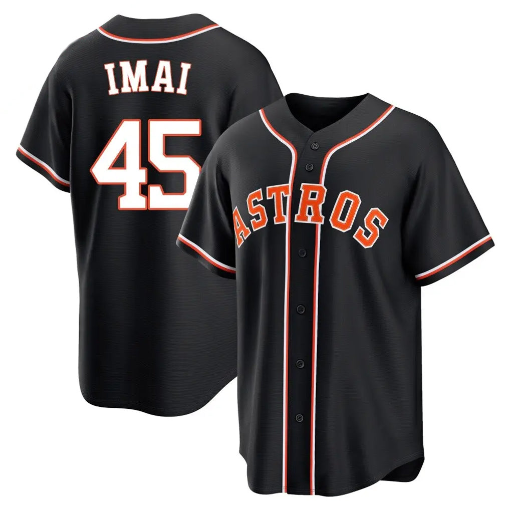 Tlead H.Astros #45 Tatsuya Imai Player Black Fashion Out Home Game Stitched Jerseys