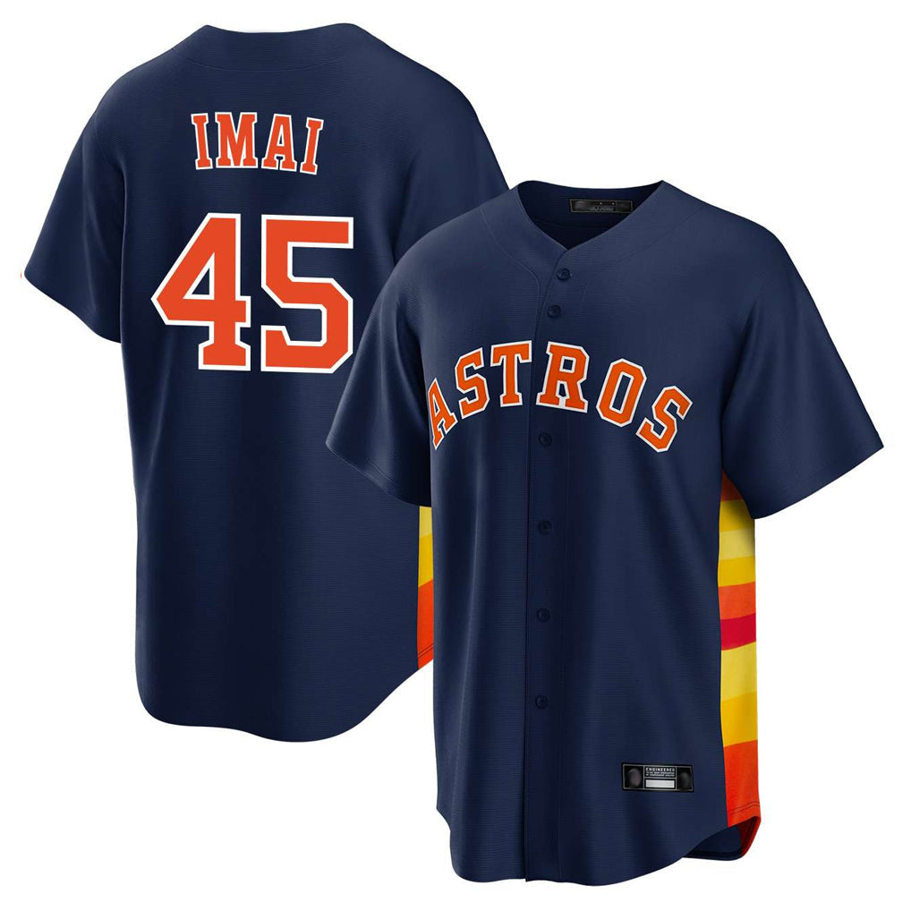 Tlead H.Astros #45 Tatsuya Imai Player Navy Home Game Stitched Jerseys