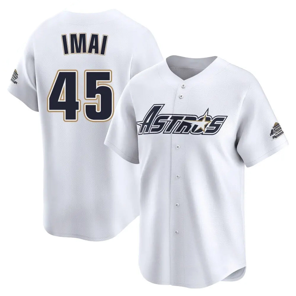 Tlead H.Astros #45 Tatsuya Imai Player White Throwback Cooperstown Collection Limited Stitched Jerseys