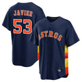 Tlead H.Astros #53 Cristian Javier Player Navy Home Game Stitched Jerseys