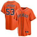 Tlead H.Astros #53 Cristian Javier Player Orange Home Game Stitched Jerseys
