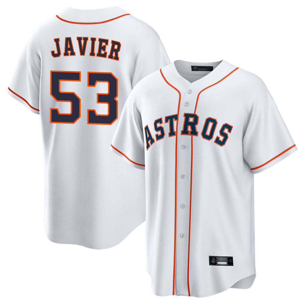 Tlead H.Astros #53 Cristian Javier Player White Home Game Stitched Jerseys