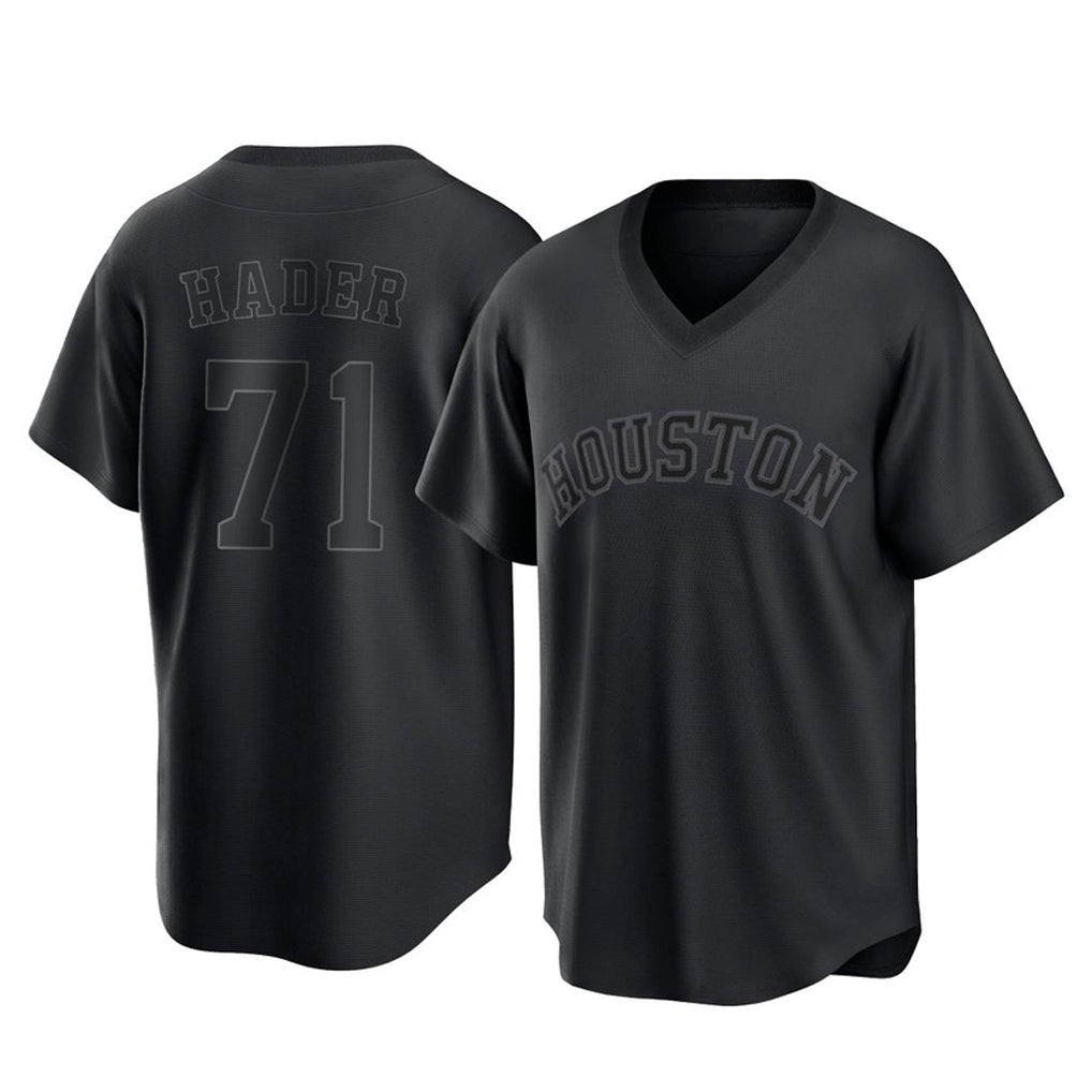 Tlead H.Astros #71 Josh Hader Player Black Fashion T-shirt Home Game Stitched Jerseys
