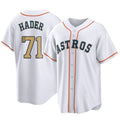 Tlead H.Astros #71 Josh Hader Player Gold Collection Game Home Stitched Jerseys
