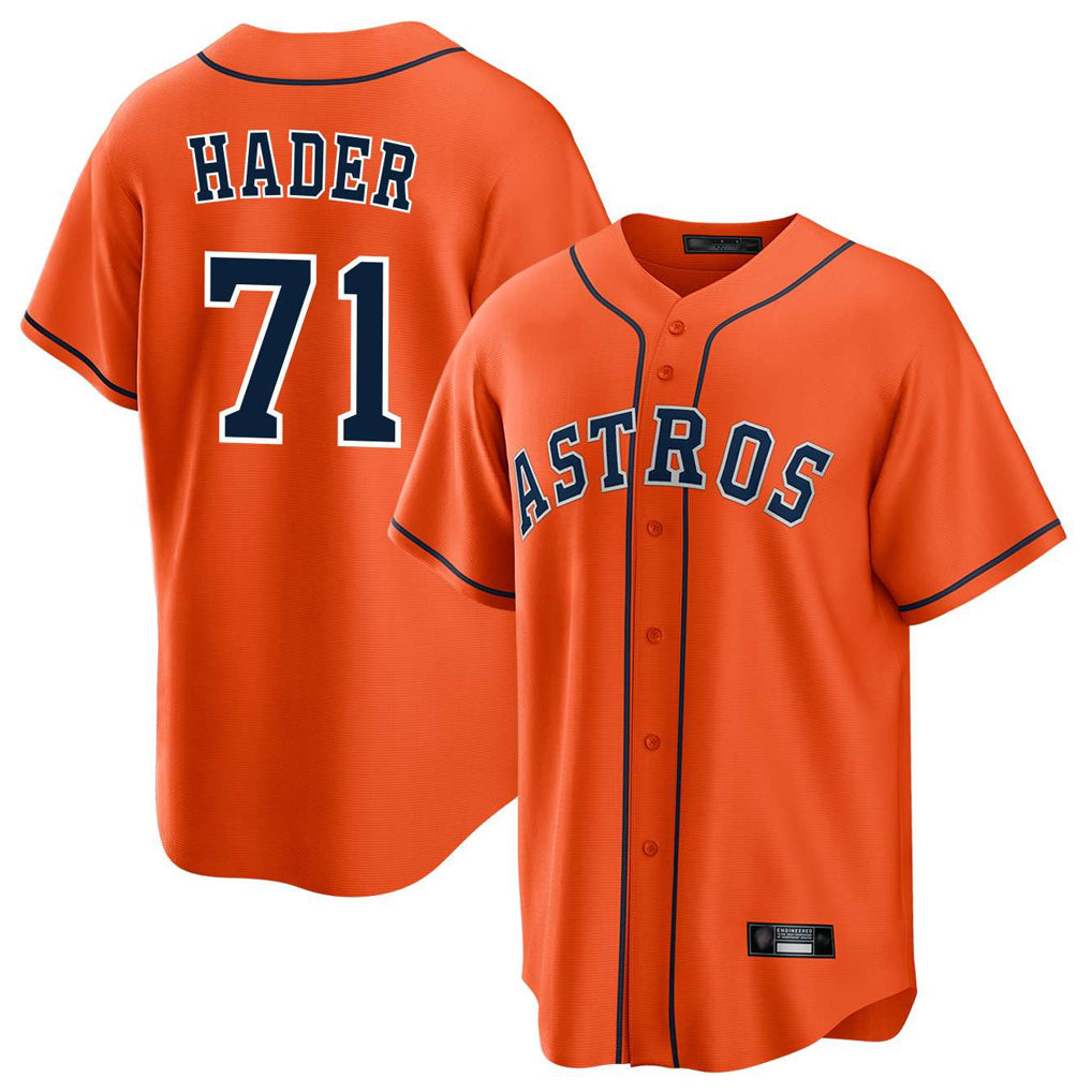 Tlead H.Astros #71 Josh Hader Player Orange Home Game Stitched Jerseys
