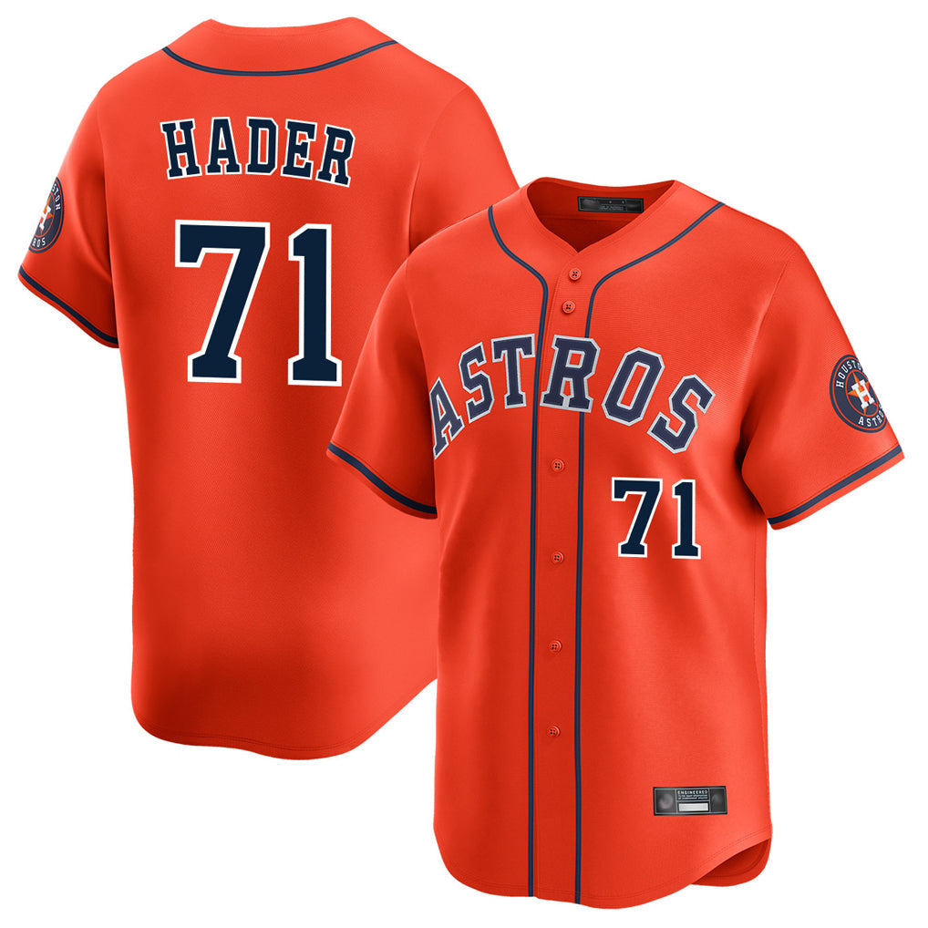 Tlead H.Astros #71 Josh Hader Player Orange Home Limited Stitched Jerseys