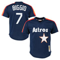 Tlead H.Astros #7 Craig Biggio Player Navy Mitchell & Ness Cooperstown Mesh Limited Stitched Jerseys